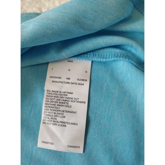 Nike Swim‎ T- Shirt Men's L Ligh Blue UPF40+ Dri-Fit Short Sleeve Hydroguard - Picture 6 of 7